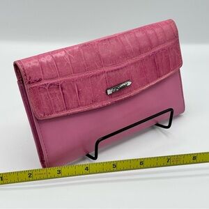 Vintage Fossil Pink Crocodile Embossed Clutch